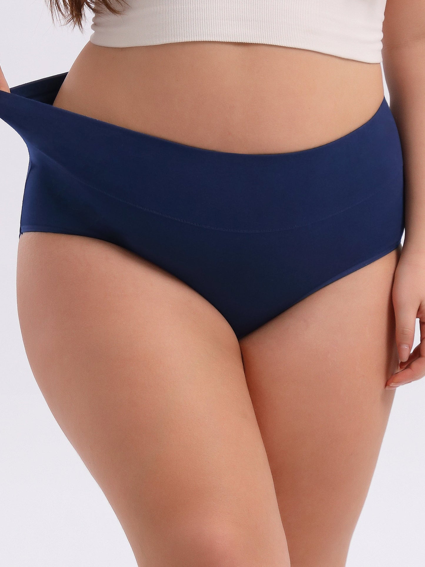 Women's Plus Size High Waisted Briefs 4-Pack