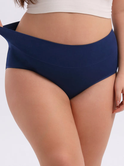 Women's Plus Size High Waisted Briefs 4-Pack
