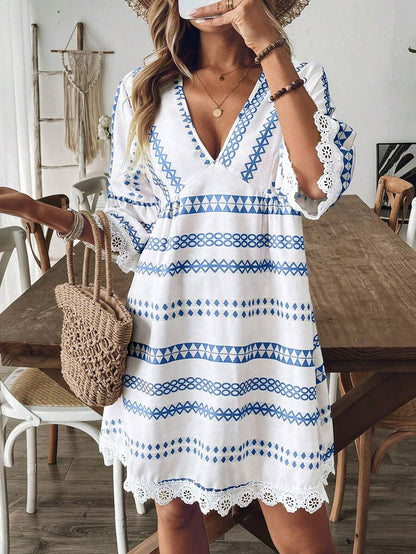 Eleni Blue Mini Dress