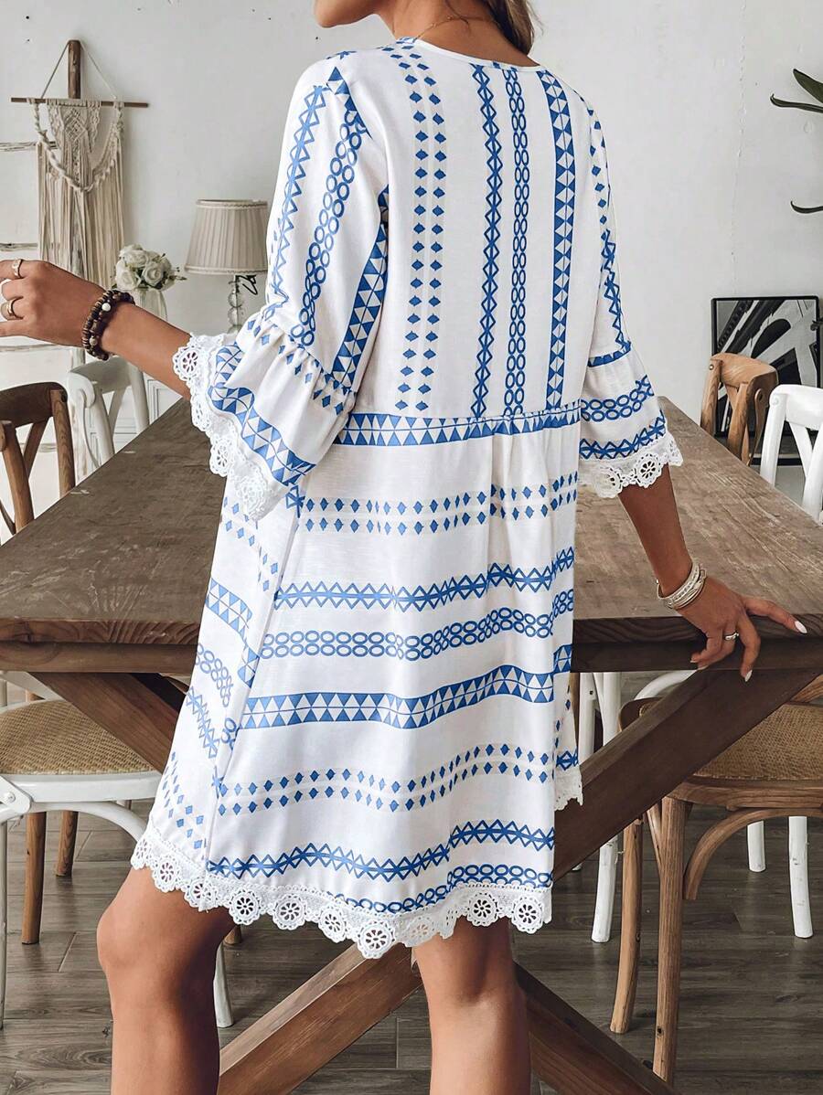Eleni Blue Mini Dress