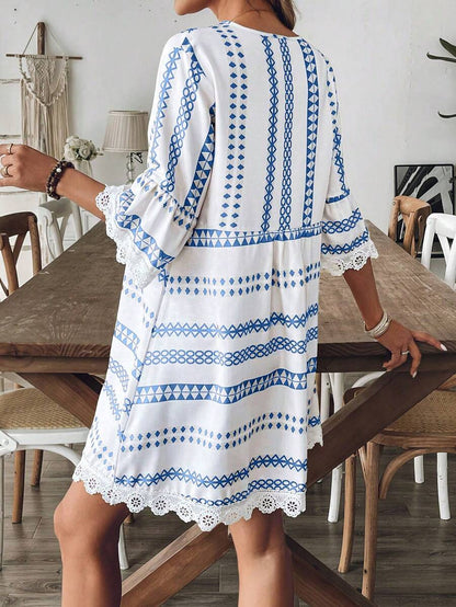 Eleni Blue Mini Dress