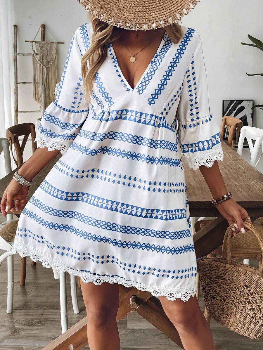 Eleni Blue Mini Dress