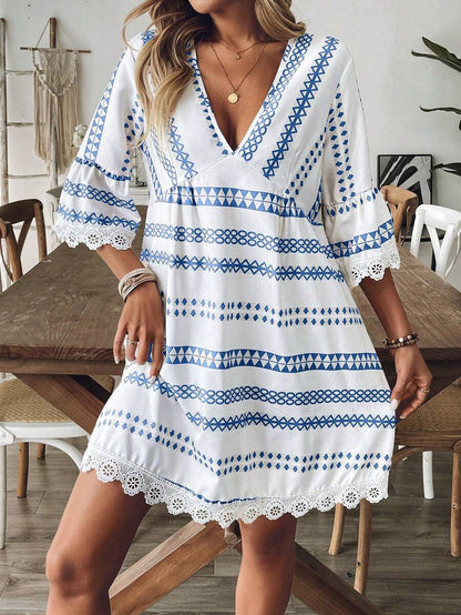 Eleni Blue Mini Dress