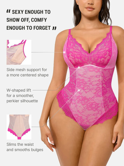 Lace V-Neck Breathable Bodysuit