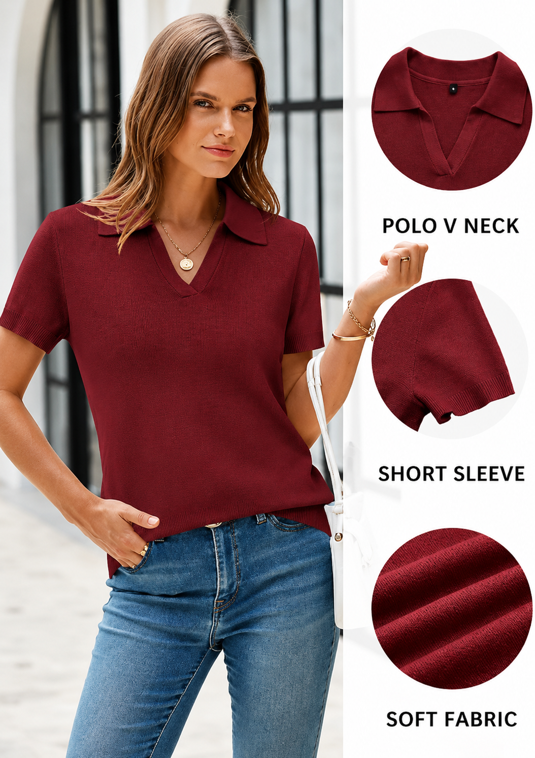 Vaya Knit Polo Top