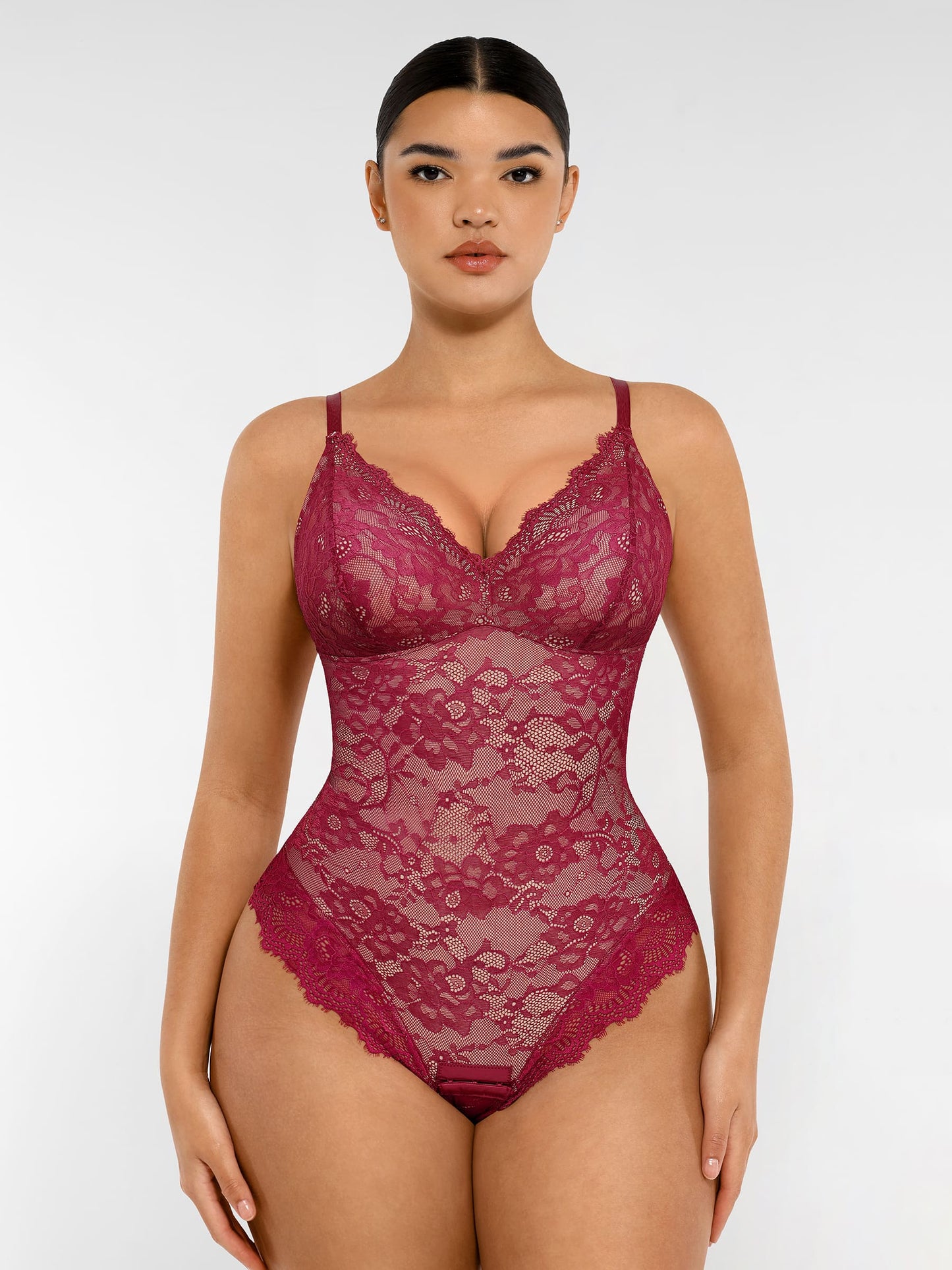 Lace V-Neck Breathable Bodysuit