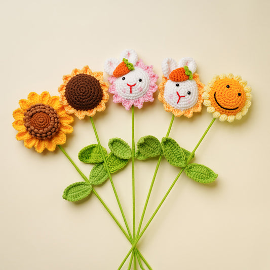 Finished Sunflower Hand-Woven Artificial Flower Rose Teacher's Day Children's Day Valentine's Day Gift Bouquet Wholesale